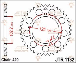 Jt sprockets JTR1132.53 acél hátsó lánckerék Lánckerék 1
