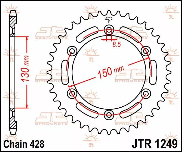 Jt sprockets JTR1249.51 acél hátsó lánckerék Lánckerék 1