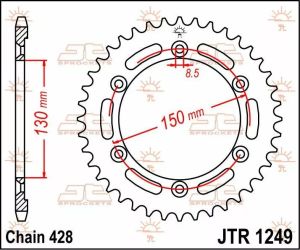 Jt sprockets JTR1249.51 acél hátsó lánckerék Lánckerék 1