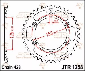 Jt sprockets JTR1258.54 acél hátsó lánckerék Lánckerék 1