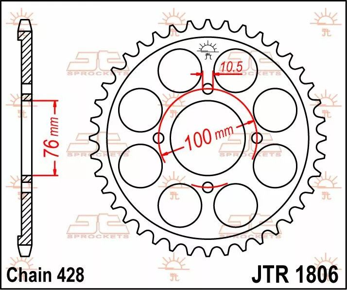 Jt sprockets JTR1806.56 acél hátsó lánckerék Lánckerék 1