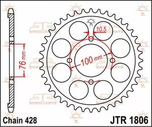 Jt sprockets JTR1806.56 acél hátsó lánckerék Lánckerék 1