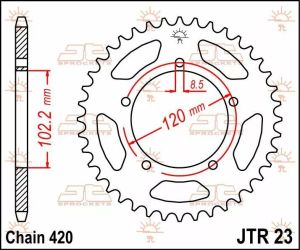 Jt sprockets JTR23.47 hátsó lánckerék acél Lánckerék 1