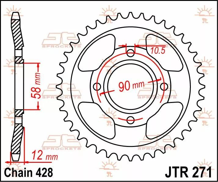 Jt sprockets JTR271.50 acél hátsó lánckerék Lánckerék 1