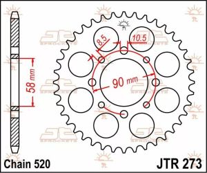 Jt sprockets JTR273.39 Acél hátsó lánckerék Lánckerék 1