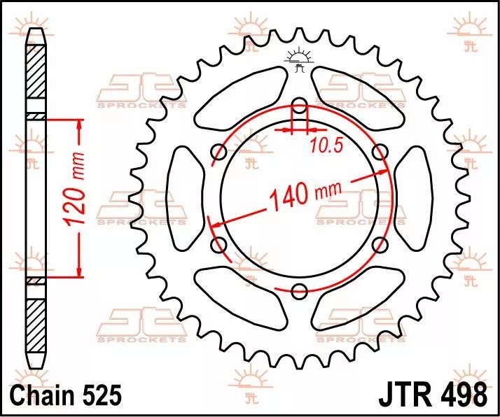 Jt sprockets JTR498.39 acél hátsó lánckerék Lánckerék 1