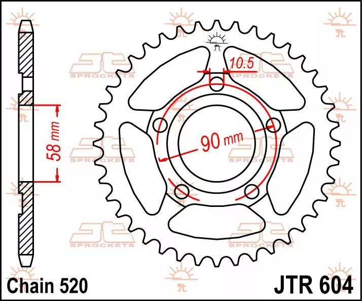 Jt sprockets JTR604.36 acél hátsó lánckerék Lánckerék 1