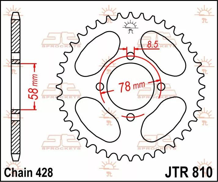 Jt sprockets JTR810.43 hátsó lánckerék acél Lánckerék 1