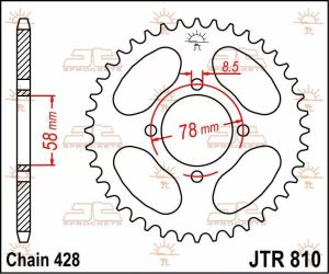 Jt sprockets JTR810.47 hátsó lánckerék acél Lánckerék 1