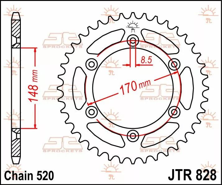 Jt sprockets JTR828.47 acél hátsó lánckerék Lánckerék 1