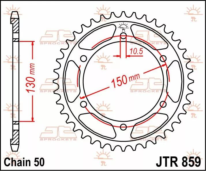 Jt sprockets JTR859.38 acél hátsó lánckerék Lánckerék 1