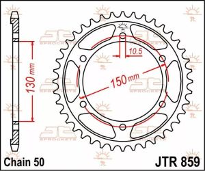 Jt sprockets JTR859.38 acél hátsó lánckerék Lánckerék 1