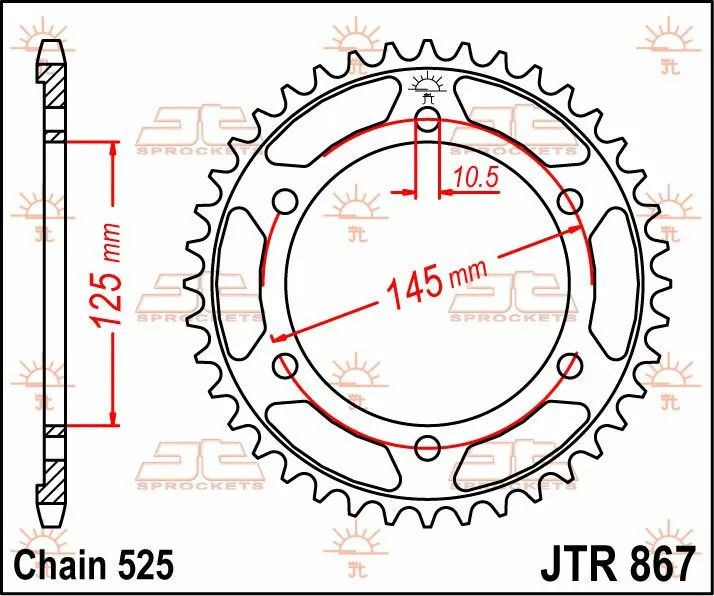 Jt sprockets JTR867.44 acél hátsó lánckerék Lánckerék 1