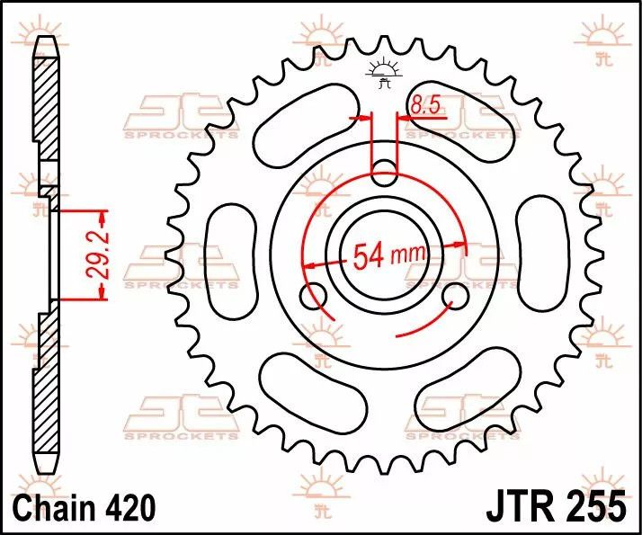 Jt sprockets JTR255.35 acél hátsó lánckerék Lánckerék 1