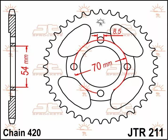Jt sprockets JTR211.39 acél hátsó lánckerék Lánckerék 1
