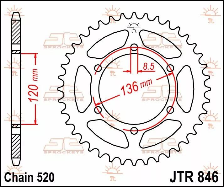 Jt sprockets JTR846.39 acél hátsó lánckerék Lánckerék 1