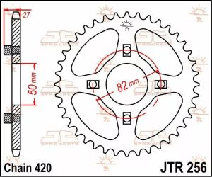 Jt sprockets JTR256.40 acél hátsó lánckerék Lánckerék 1