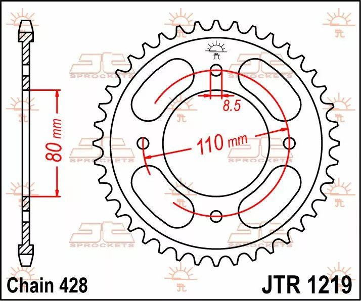 Jt sprockets JTR1219.42 acél hátsó lánckerék Lánckerék 1