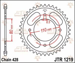Jt sprockets JTR1219.42 acél hátsó lánckerék Lánckerék 1
