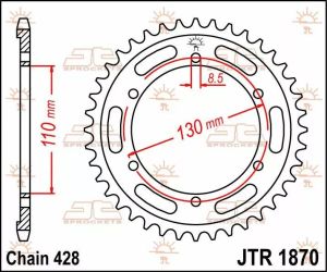 Jt sprockets JTR1870.44 acél hátsó lánckerék Lánckerék 1