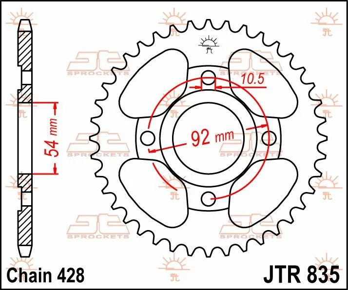 Jt sprockets JTR835.45 acél hátsó lánckerék Lánckerék 1