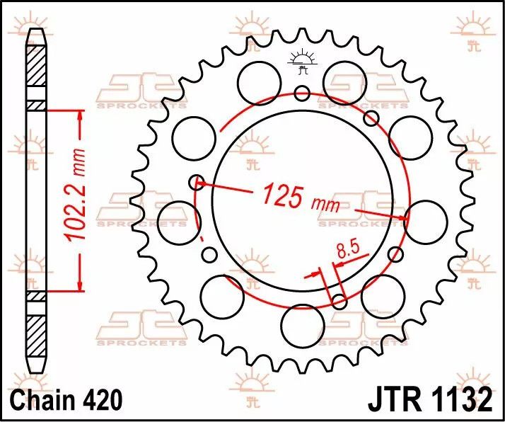 Jt sprockets JTR1132.48 Acél hátsó lánckerék Lánckerék 1