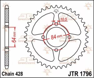 Jt sprockets JTR1796.49 Acél hátsó lánckerék Lánckerék 1