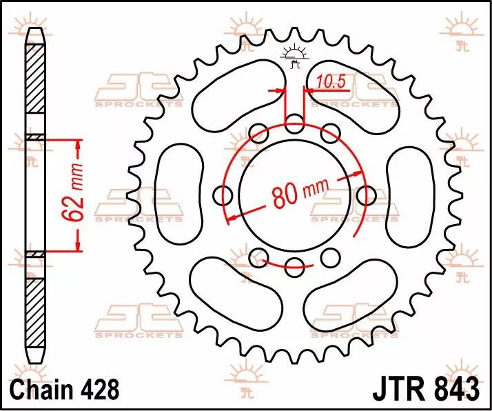 Jt sprockets JTR843.50 acél hátsó lánckerék Lánckerék 1