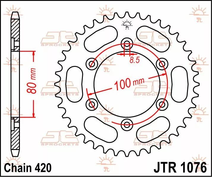 Jt sprockets JTR1076.52 acél hátsó lánckerék Lánckerék 1