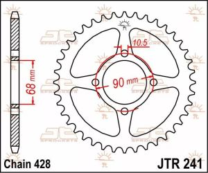 Jt sprockets JTR241.53 hátsó lánckerék acél Lánckerék 1