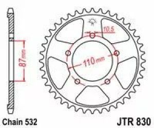 Jt sprockets JTR830.45 acél hátsó lánckerék Lánckerék 1