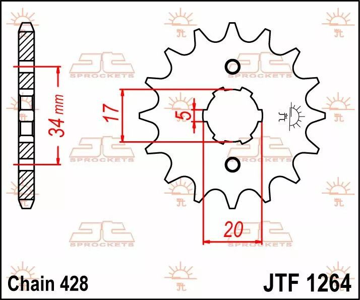 Jt sprockets JTF1264.17 első lánckerék Lánckerék 1