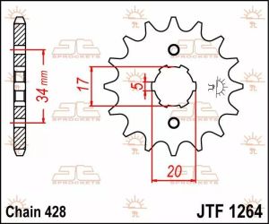 Jt sprockets JTF1264.17 első lánckerék Lánckerék 1