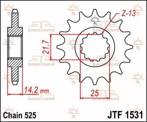 Jt sprockets JTF1531.15 első lánckerék Lánckerék 1