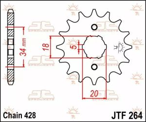 Jt sprockets JTF264.16 első lánckerék Lánckerék 1