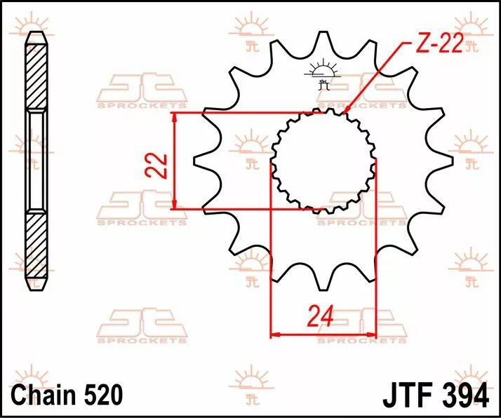 Jt sprockets JTF394.14 első lánckerék Lánckerék 1