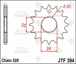 Jt sprockets JTF394.14 első lánckerék Lánckerék 1