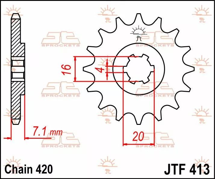 Jt sprockets JTF413.12 első lánckerék Lánckerék 1