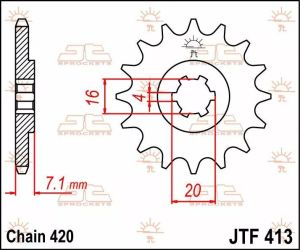 Jt sprockets JTF413.12 első lánckerék Lánckerék 1