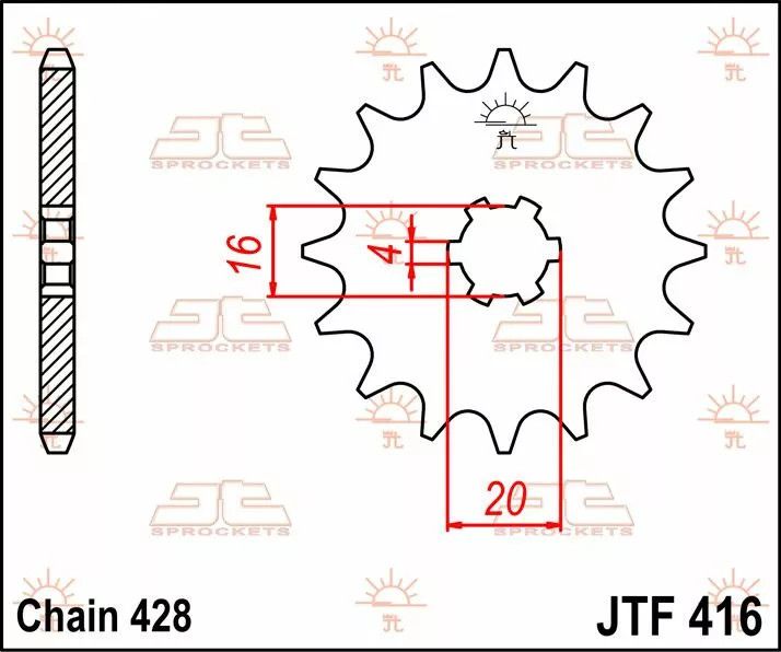 Jt sprockets JTF416.13 első lánckerék Lánckerék 1