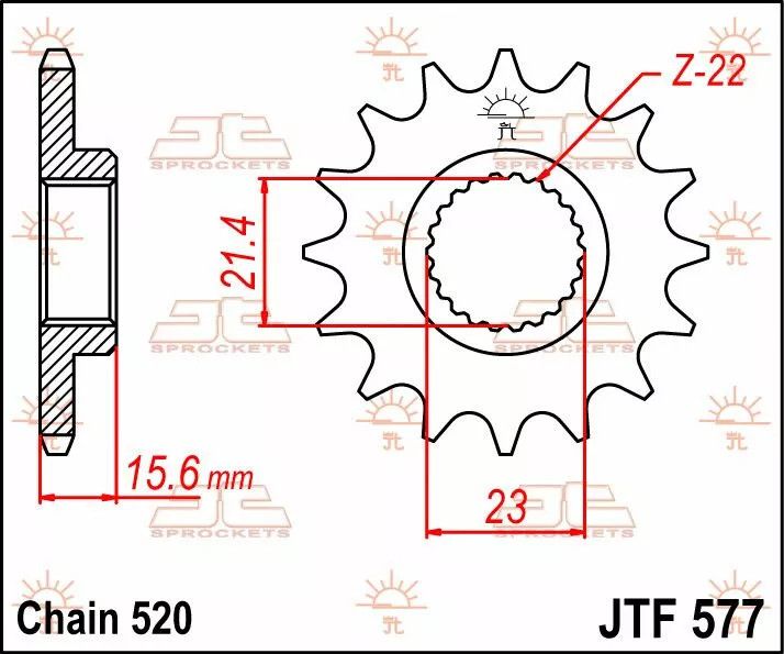 Jt sprockets JTF577.14 első lánckerék Lánckerék 1