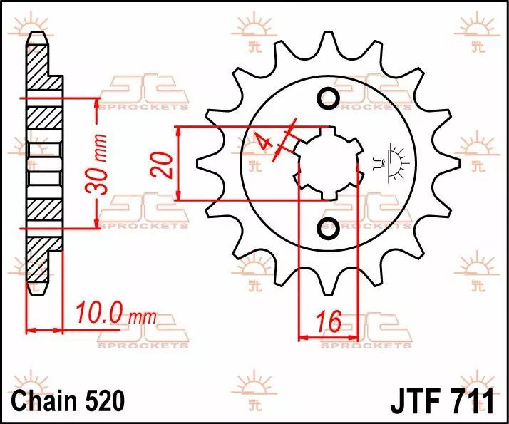 Jt sprockets JTF711.13 első lánckerék Lánckerék 1
