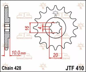 Jt sprockets JTF410.13 első lánckerék Lánckerék 1