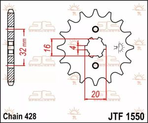 Jt sprockets JTF1550.14 első lánckerék Lánckerék 1