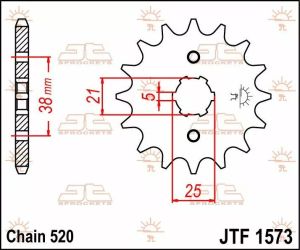 Jt sprockets JTF1573.14 első lánckerék Lánckerék 1