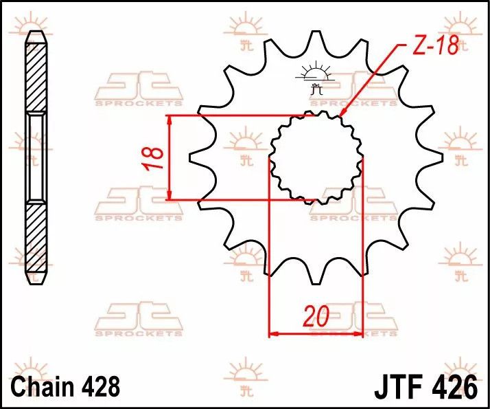 Jt sprockets JTF426.15 első lánckerék Lánckerék 1