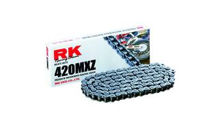 RK MXZ 108 CLIP kapcsolat 420 NON-SEAL meghajtó Lánc / GOLD|BLACK / karbon ötvözet acél Meghajtólánc , motorkerékpár lánc