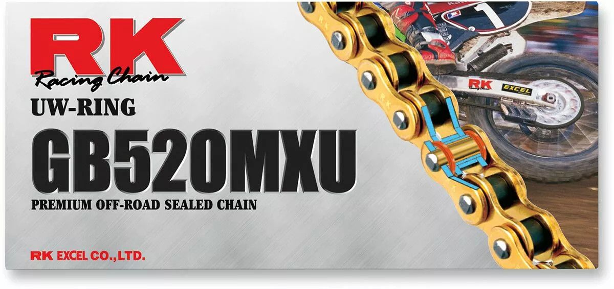 RK GB520MXU-118-CL 520 MXU hajtólánc Meghajtólánc , motorkerékpár lánc 0