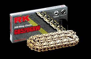 RK GXW 94 szegecs kapcsolat 520 W-RING csere meghajtó Lánc / GOLD|BLACK / karbon ötvözet acél Meghajtólánc , motorkerékpár lánc