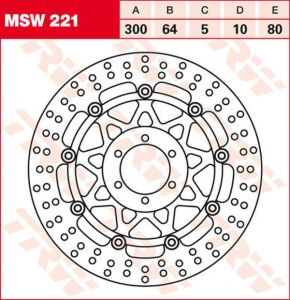 Trw MSW221 kerek úszó fékrotor Féktárcsa és alkatrészei
